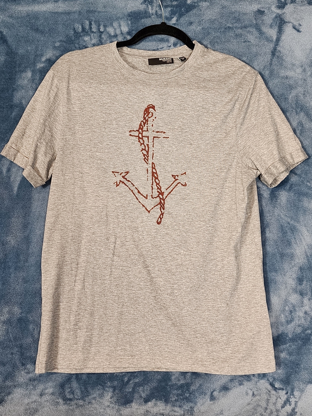 Murano Heather Gray Short‑Sleeve Tee with Rust Anchor Graphic